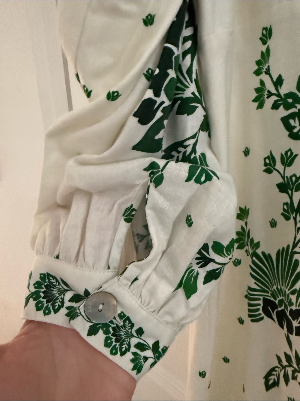 Farm Rio White Maxi Dress with Green Floral Print - Picture 6 of 9